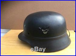 M1935 WW2 German Luftschutz Beaded Helmet Polizie Original Used NS66 WWII