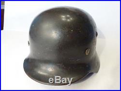 M35 WWII German Luftwaffe Helmet (F. W. Quist) D-Decal. Q62/1811 Badge/Lot