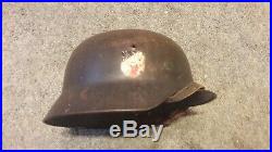 M35 WWII German Luftwaffe Helmet (F. W. Quist) Single-Decal. Q64/312 Badge/Lot