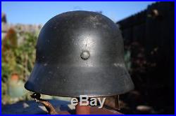 M40 German Steel Combat Helmet Quist Q64 dated 1944