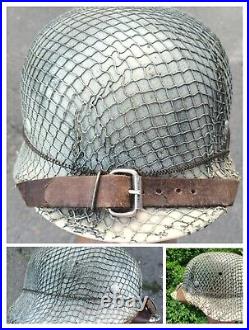 M40 Size 66 Helmet WWII Original German Stahlhelm Steel WW2