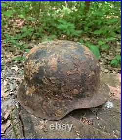 M42 Helmet WW II WW2 German Battlefield Relic size 64