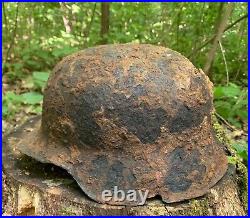 M42 Helmet WW II WW2 German Battlefield Relic size 64