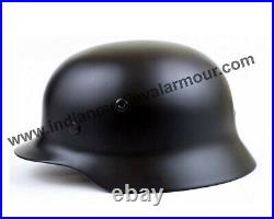 Medieval German Black SS M40 Steel Helmet reenactment Black helmet