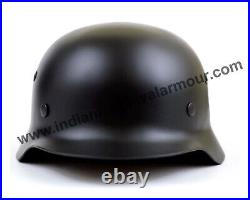 Medieval German Black SS M40 Steel Helmet reenactment Black helmet