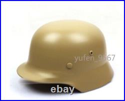 Military WW2 German M35 Steel Motorcycle Helmet Army Field Helmets Tan Colour