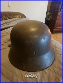 NICE WW2 German M42 Combat Helmet M35 M40 original with Chin Strap and liner