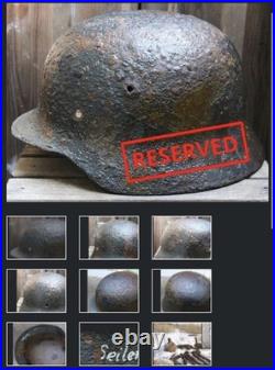 Named Original M35 German WW2 Helmet KIA soldier, Eastern Front Kaluga Battle