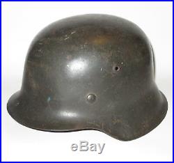 Named WWII German Military M42 Stahlhelm Helmet ckl66 with Liner, Partial Strap