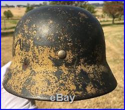 ORIGINAL German WW2 Afrika Korps Camoflague M35 Helmet