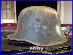 ORIGINAL M17 Transitional Double Decal Helmet German WWI WWII Stahlhelm 61 cm
