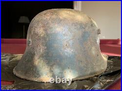 ORIGINAL M17 Transitional Double Decal Helmet German WWI WWII Stahlhelm 61 cm