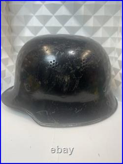 ORIGINAL WW2 ERA M34 GERMAN FIRE-SERVICE STYLE HELMET Sz 56