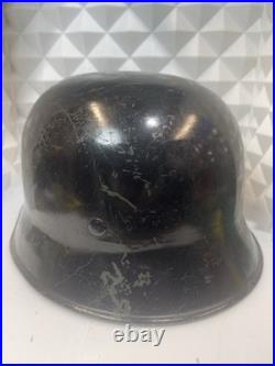 ORIGINAL WW2 ERA M34 GERMAN FIRE-SERVICE STYLE HELMET Sz 56