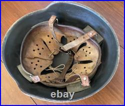 Old EAST GERMAN M56 Egg Steel Combat Helmet Wehrmacht Army Leather Liner