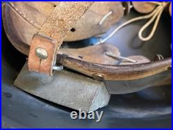 Old EAST GERMAN M56 Egg Steel Combat Helmet Wehrmacht Army Leather Liner