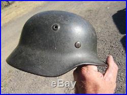 Orig GI bring back M-40 German helmet Size 64 Heavy Green Camouflage Painted