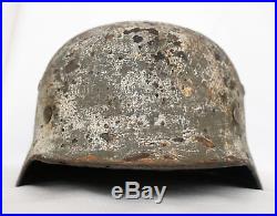 Orig. German WINTER CAMO helmet with name M35 Staligrad WWII russian front