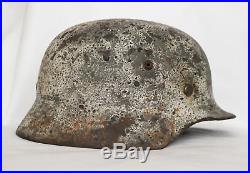 Orig. German WINTER CAMO helmet with name M35 Staligrad WWII russian front