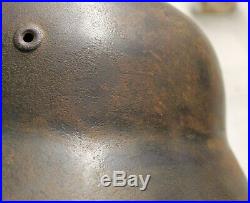 Orig. WW2 GERMAN ARMY WH M40 M 40 HELMET WITH LEATHER INSIDE CAMOUFLAGE OR