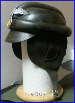 Original 1939 WW2 German NSKK Leather Motorcycle Helmet Military Karl Heisler