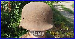 Original-Authentic WW2 WWII Relic German helmet Wehrmacht MFR Stamp 3136 # 148