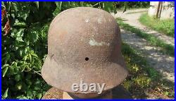 Original-Authentic WW2 WWII Relic German helmet Wehrmacht MFR Stamp 3136 # 148