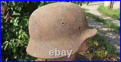 Original-Authentic WW2 WWII Relic German helmet Wehrmacht MFR Stamp 3136 # 148