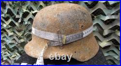 Original-Authentic WW2 WWII Relic German helmet Wehrmacht MFR Stamp E 134 #214