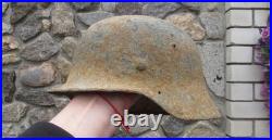 Original-Authentic WW2 WWII Relic German helmet Wehrmacht MFR Stamp E 134 #214