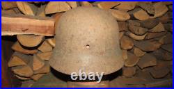 Original-Authentic WW2 WWII Relic German helmet Wehrmacht Stamp 64 / 1095 #185