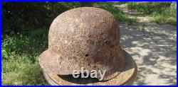 Original-Authentic WW2 WWII Relic German helmet Wehrmacht Stamp MFR 2711 #194