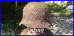 Original-Authentic WW2 WWII Relic German helmet Wehrmacht Stamp MFR 2711 #194