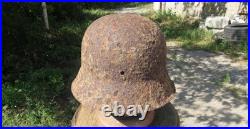 Original-Authentic WW2 WWII Relic German helmet Wehrmacht Stamp MFR 2711 #194