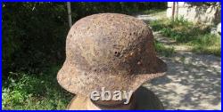 Original-Authentic WW2 WWII Relic German helmet Wehrmacht Stamp MFR 2711 #194