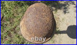 Original-Authentic WW2 WWII Relic German helmet Wehrmacht Stamp MFR 2711 #194