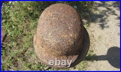Original-Authentic WW2 WWII Relic German helmet Wehrmacht Stamp MFR 2711 #194