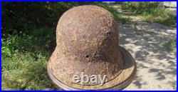 Original-Authentic WW2 WWII Relic German helmet Wehrmacht Stamp MFR 2711 #194