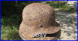 Original-Authentic WW2 WWII Relic German helmet Wehrmacht Stamp MFR 2711 #194