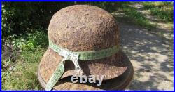 Original-Authentic WW2 WWII Relic German helmet Wehrmacht Stamp MFR 2711 #194
