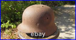 Original-Authentic WW2 WWII Relic German helmet Wehrmacht Stamp Q64 & DN184 #208