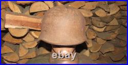 Original-Authentic WW2 WWII Relic German helmet Wehrmacht Stamp Q64 & DN184 #208