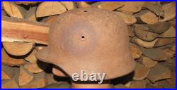 Original-Authentic WW2 WWII Relic German helmet Wehrmacht Stamp Q64 & DN184 #208