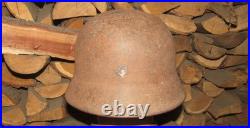 Original-Authentic WW2 WWII Relic German helmet Wehrmacht Stamp Q64 & DN184 #208