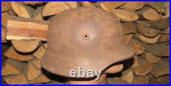 Original-Authentic WW2 WWII Relic German helmet Wehrmacht Stamp Q64 & DN184 #208