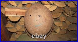 Original-Authentic WW2 WWII Relic German helmet Wehrmacht Stamp Q64 & DN184 #208