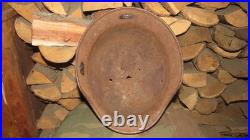 Original-Authentic WW2 WWII Relic German helmet Wehrmacht Stamp Q64 & DN184 #208