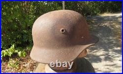 Original-Authentic WW2 WWII Relic German helmet Wehrmacht Stamp Q64 & DN184 #208