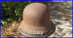 Original-Authentic WW2 WWII Relic German helmet Wehrmacht Stamp Q64 & DN184 #208