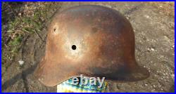 Original-Authentic WW2 WWII Relic German helmet Wehrmacht mfr Stamp Q62/219 #171